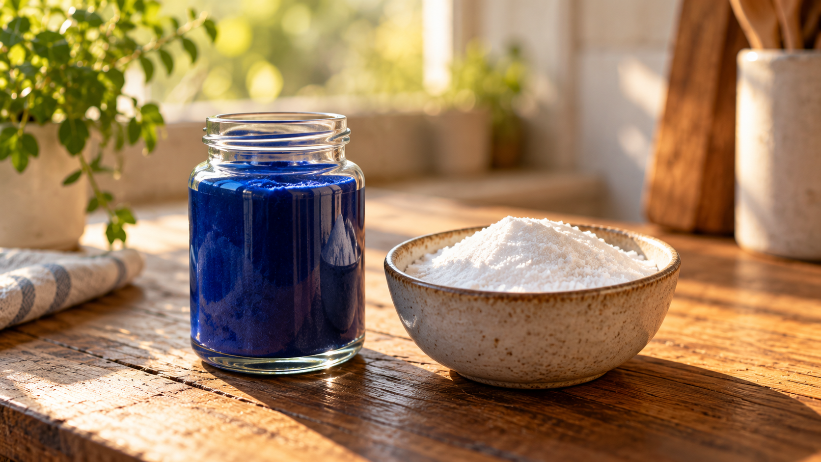 The two kitchen ingredients described in the scientist's morning ritual