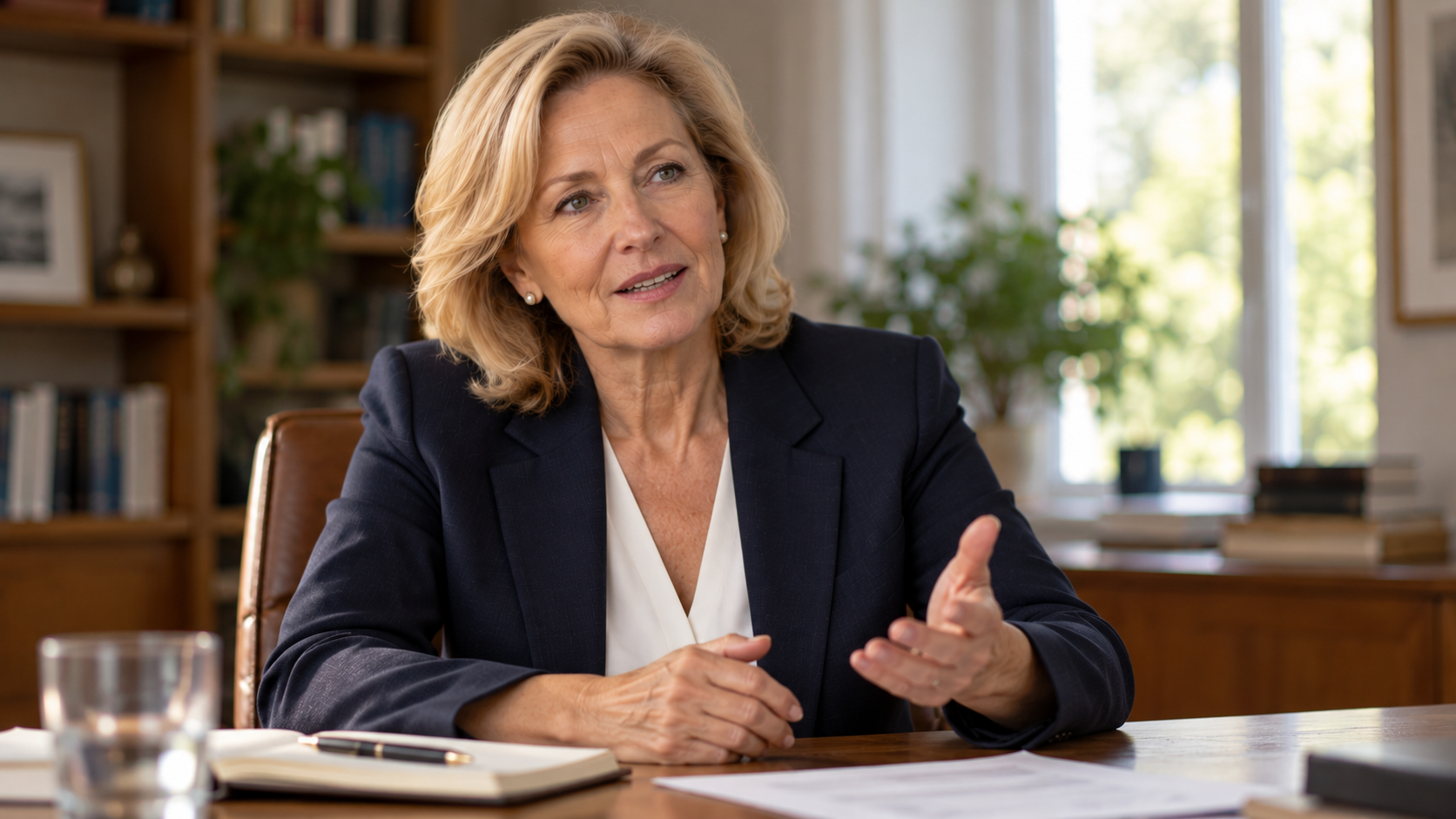 The scientist explaining her research during the on-record interview